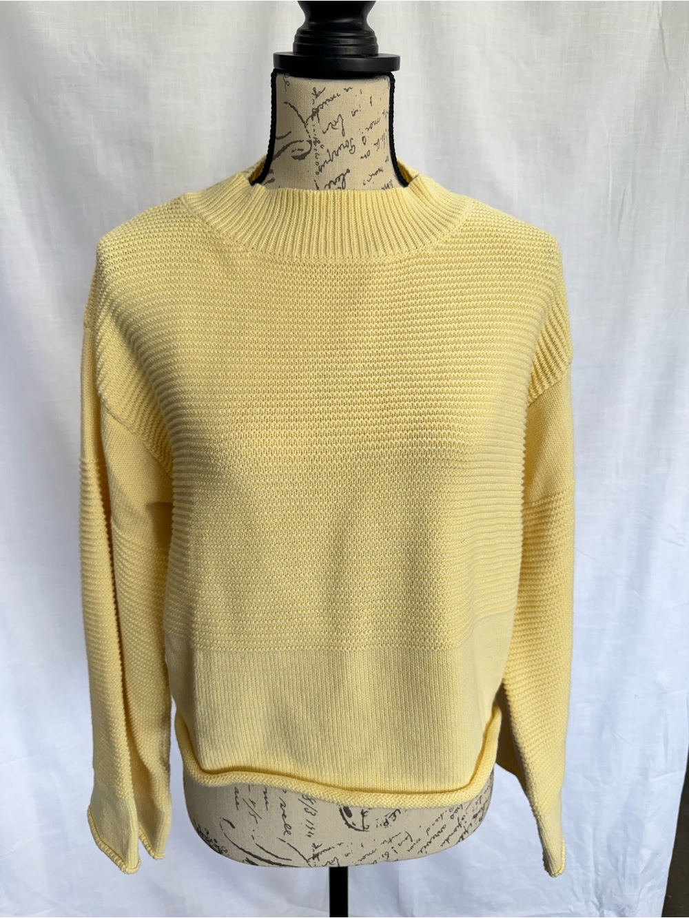 Princess Polly Butter Yellow Cotton Fall Flare Sleeve Cropped Sweater L/XL - Picture 2 of 10